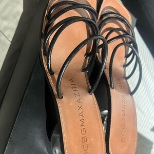 BCBGMaxAzria Black and Tan Women's Sandals